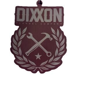 Dixxon Flannel Co Logo Sticker Brown And Grey Hammer and Wrench